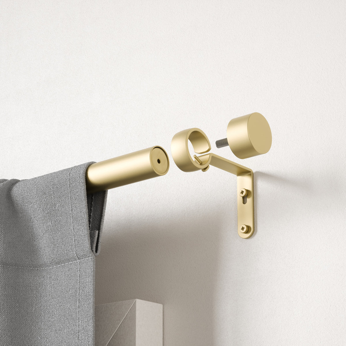 Single Curtain Rods | color: Gold | size: 36-66" (91-168 cm) | diameter: 1" (2.5 cm)