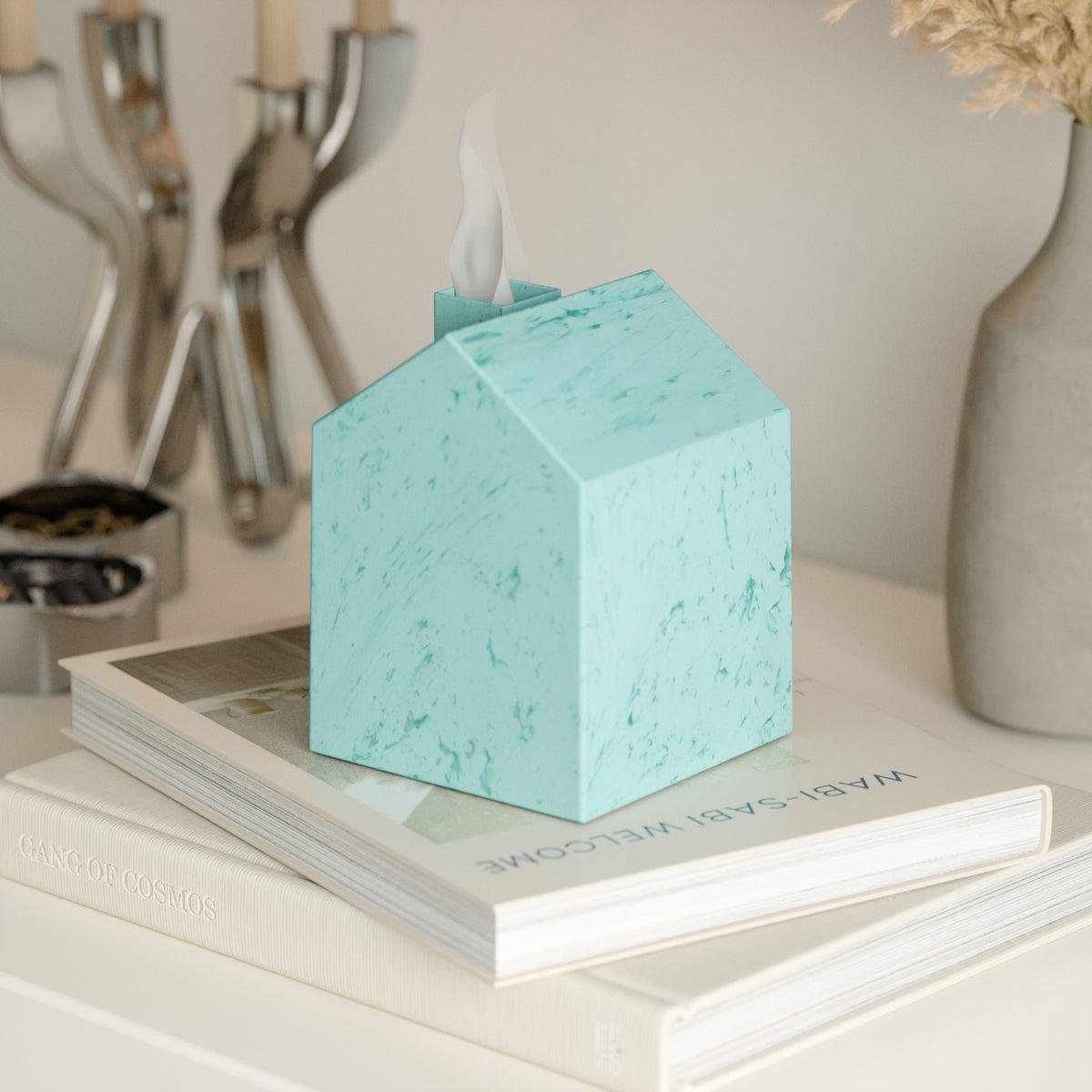 Tissue Box Cover & Trays | color: Ocean Blue