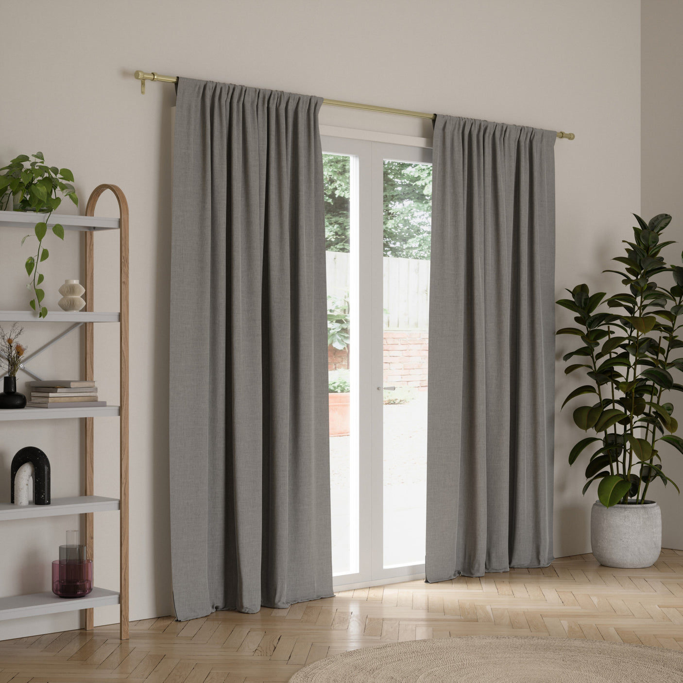Single Curtain Rods | color: Gold | size: 36-66" (91-168 cm) | diameter: 1" (2.5 cm)
