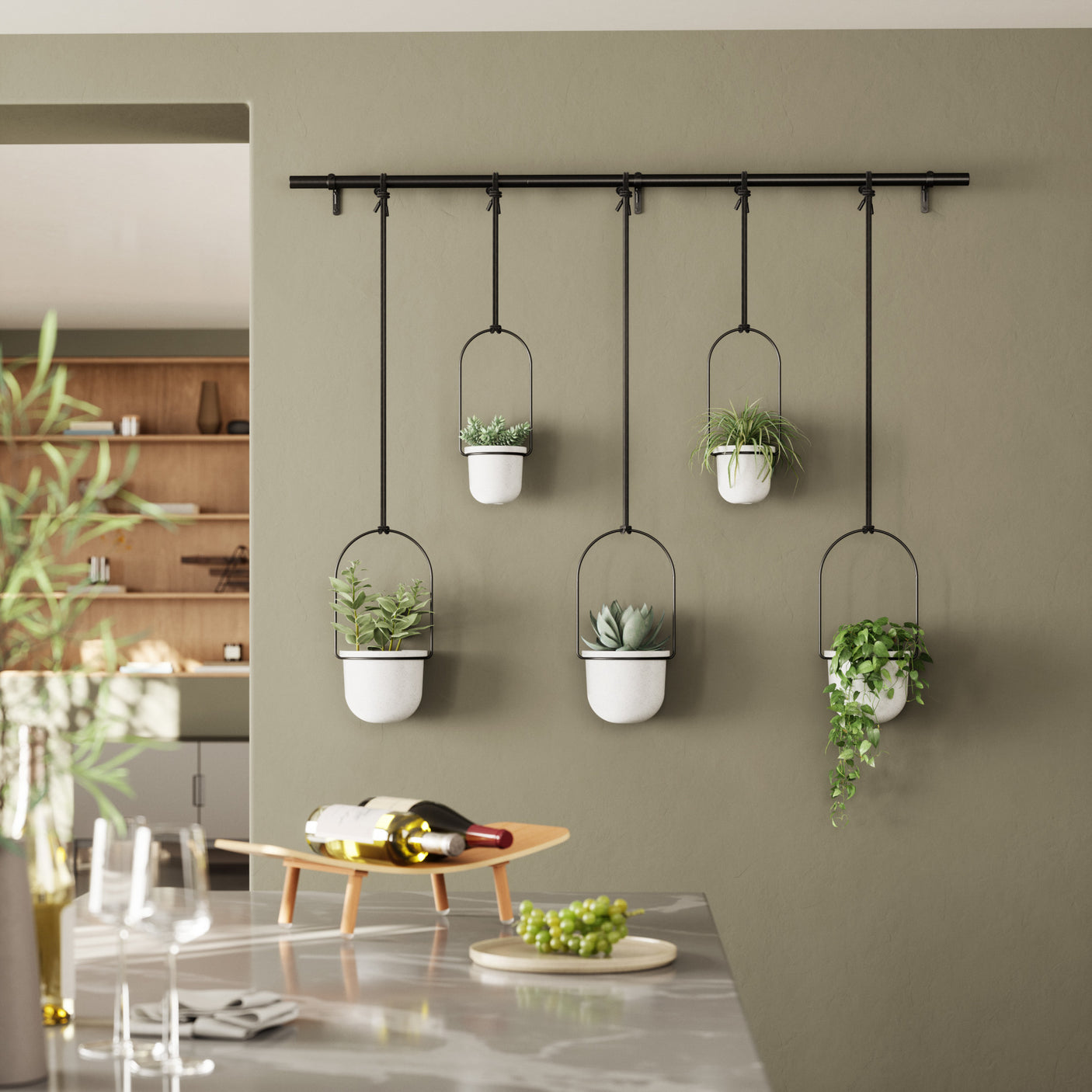 Hanging Planters | color: White-Black