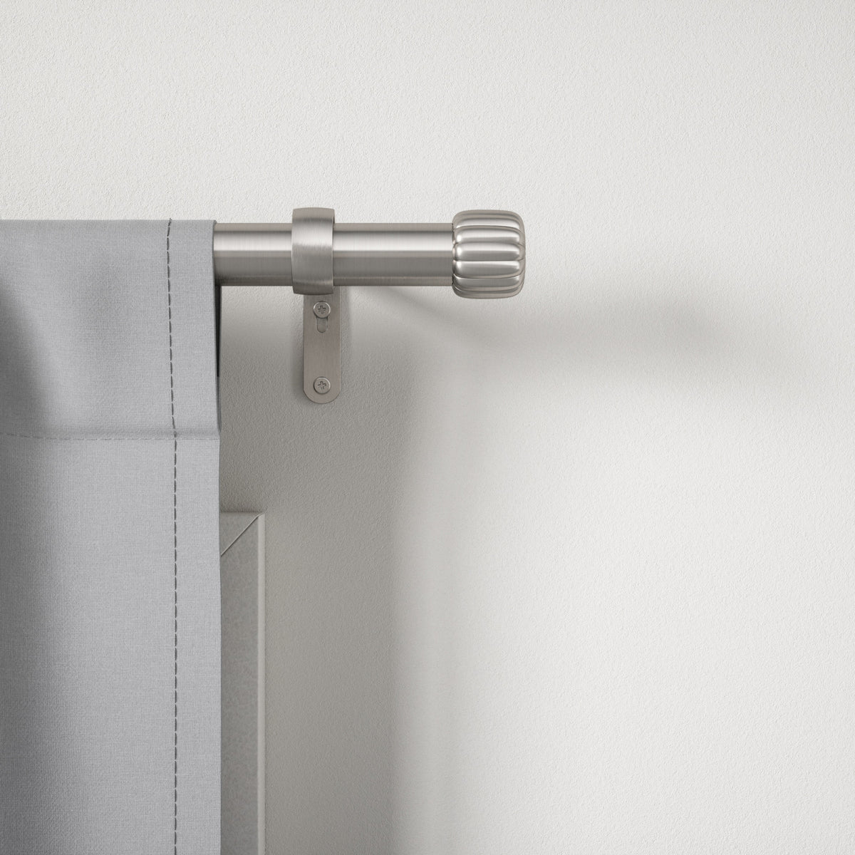 Single Curtain Rods | color: Nickel-Steel | size: 66-120" (168-305 cm) | diameter: 1" (2.5 cm) | Hover