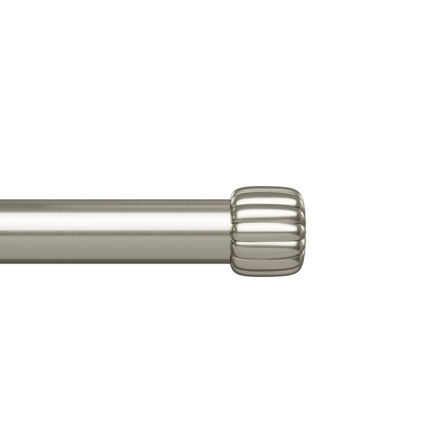 Single Curtain Rods | color: Nickel-Steel | size: 36-66" (91-168 cm) | diameter: 1" (2.5 cm)