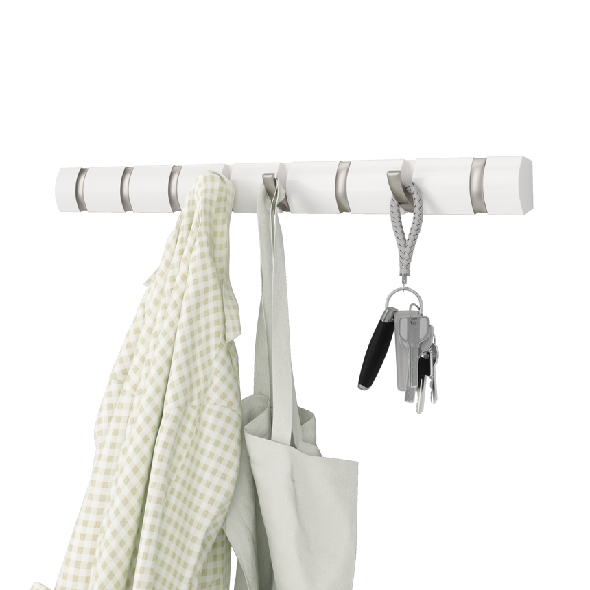 Wall Hooks | color: White-Nickel