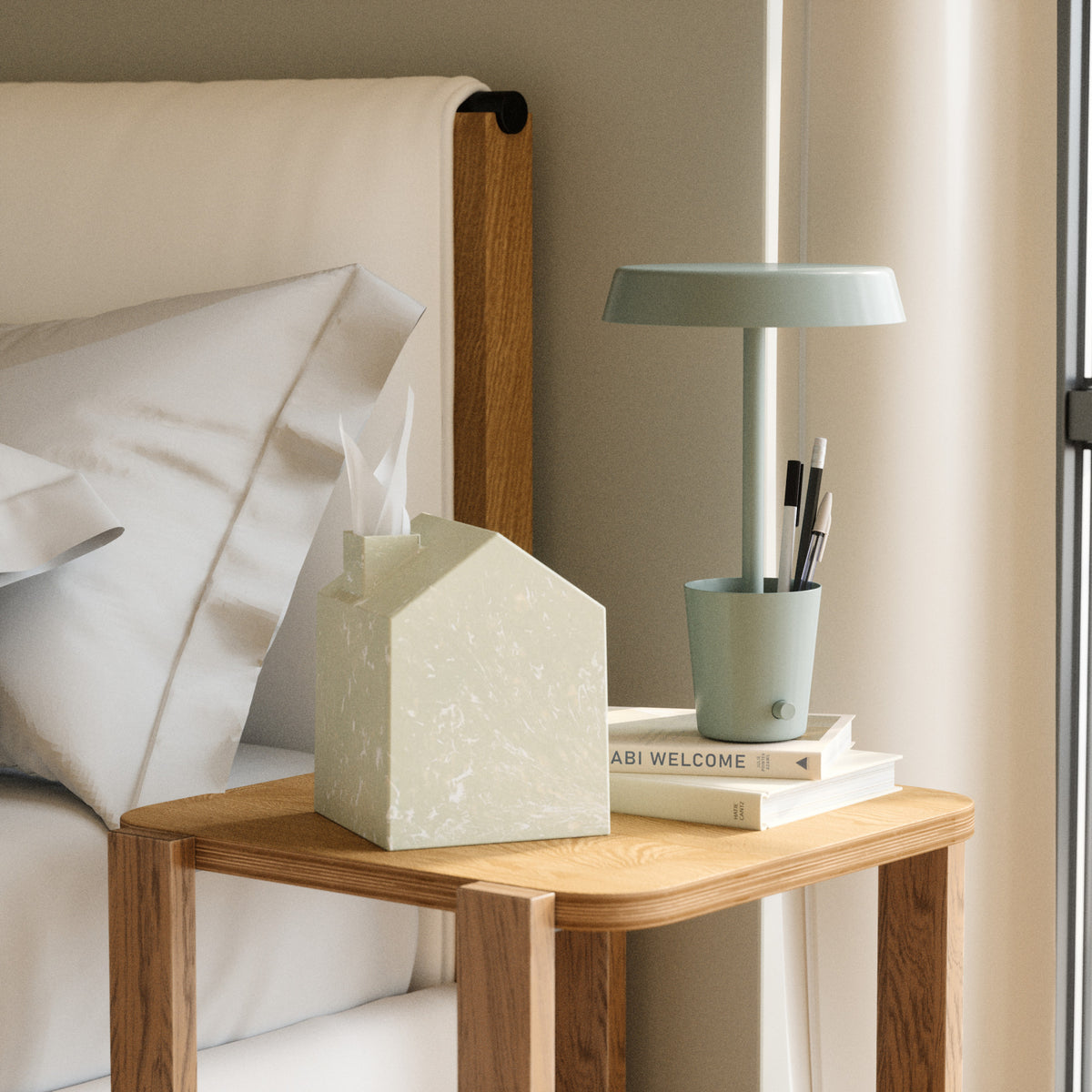 Tissue Box Cover & Trays | color: Ocean Sand | Hover