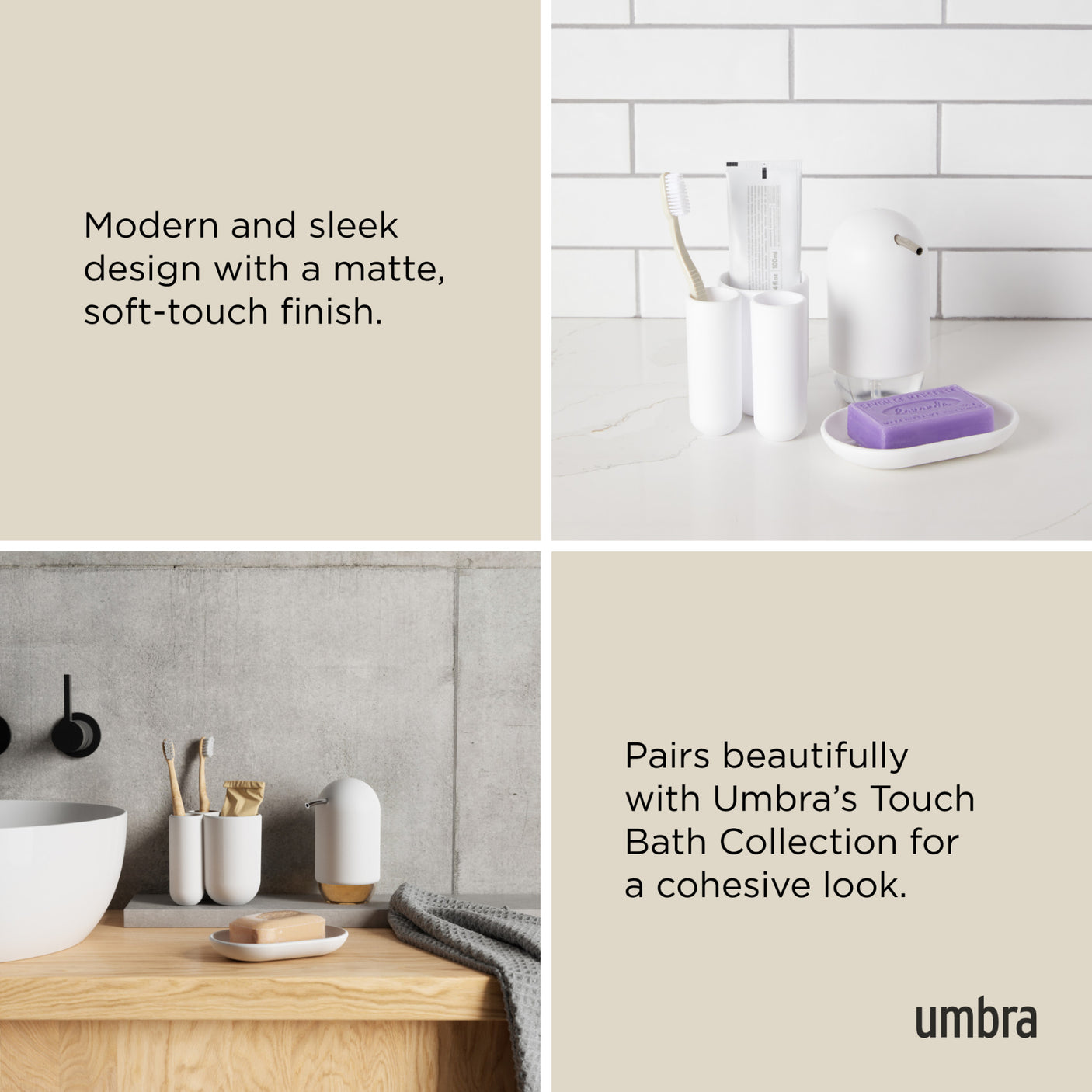 Tumblers & Toothbrush Holders | color: White