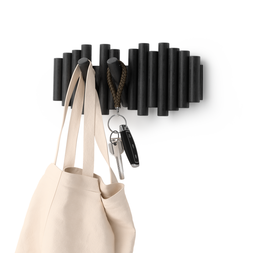 Wall Hooks | color: Black | size: 5-Hook