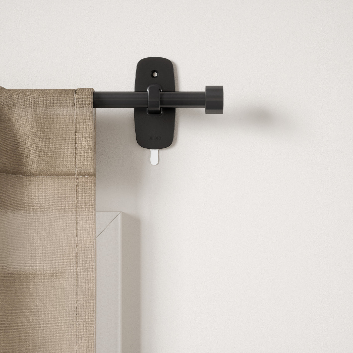 Single Curtain Rods | color: Matte-Black | size: 28-48" (72-122cm approx) | diameter: 5/8" (1.6cm approx)