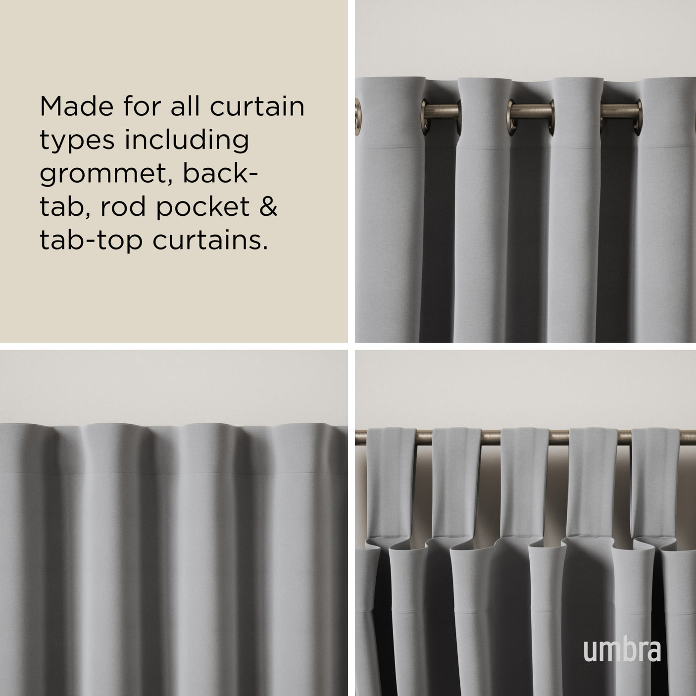 Single Curtain Rods | color: Nickel-Steel | size: 36-66" (91-168 cm) | diameter: 1" (2.5 cm)