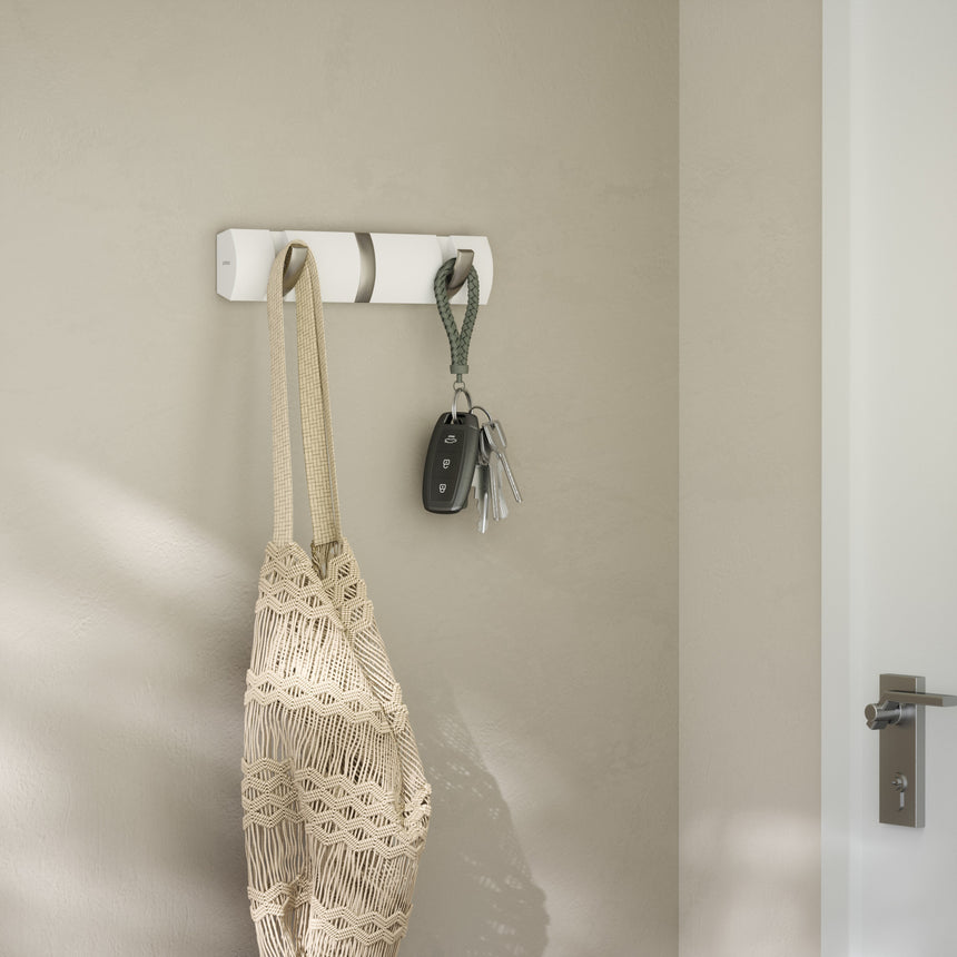 Wall Hooks | color: White-Nickel