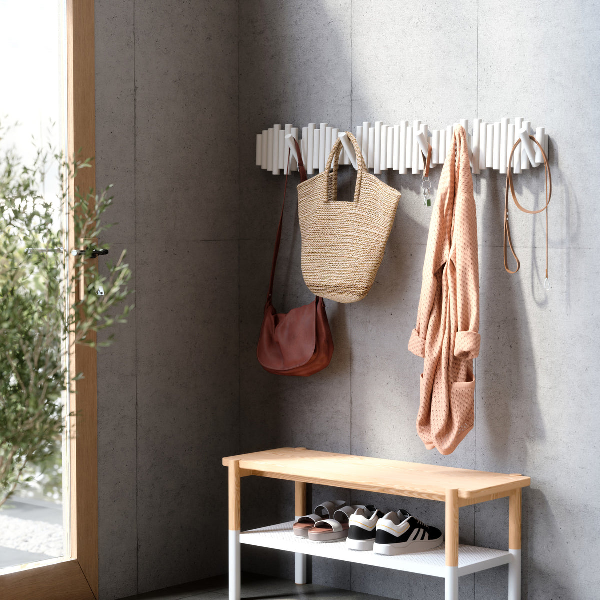 Wall Hooks | color: White | size: 5-Hook | Hover