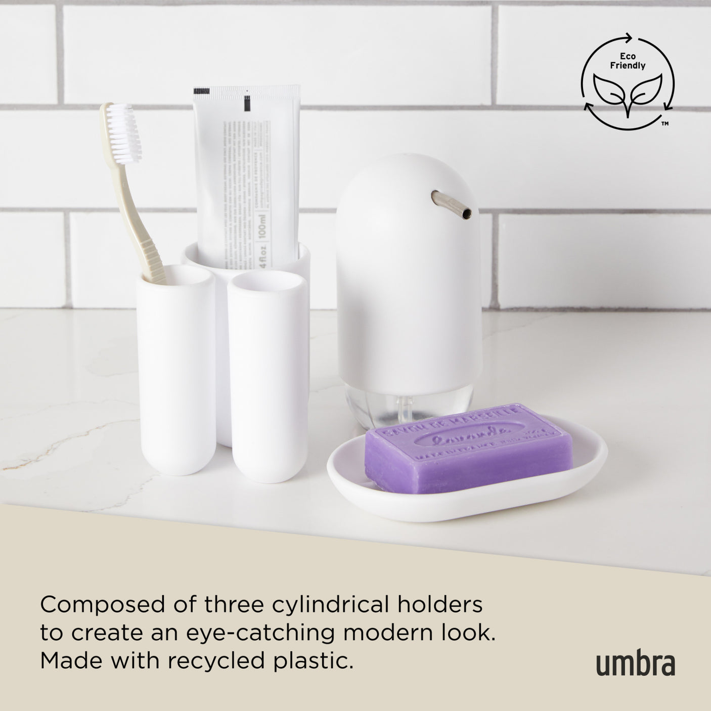 Tumblers & Toothbrush Holders | color: White