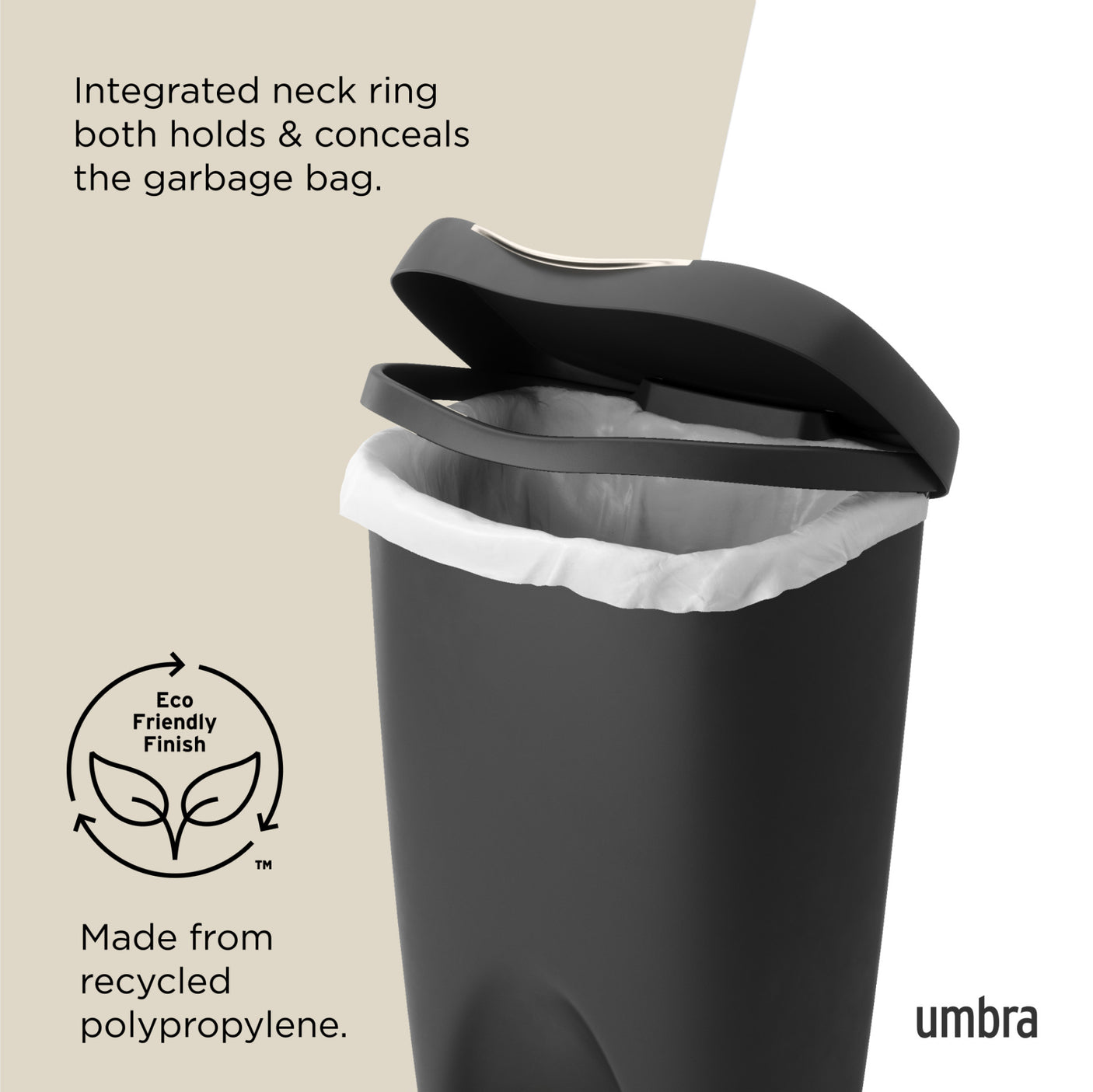 Kitchen Trash Cans | color: Black