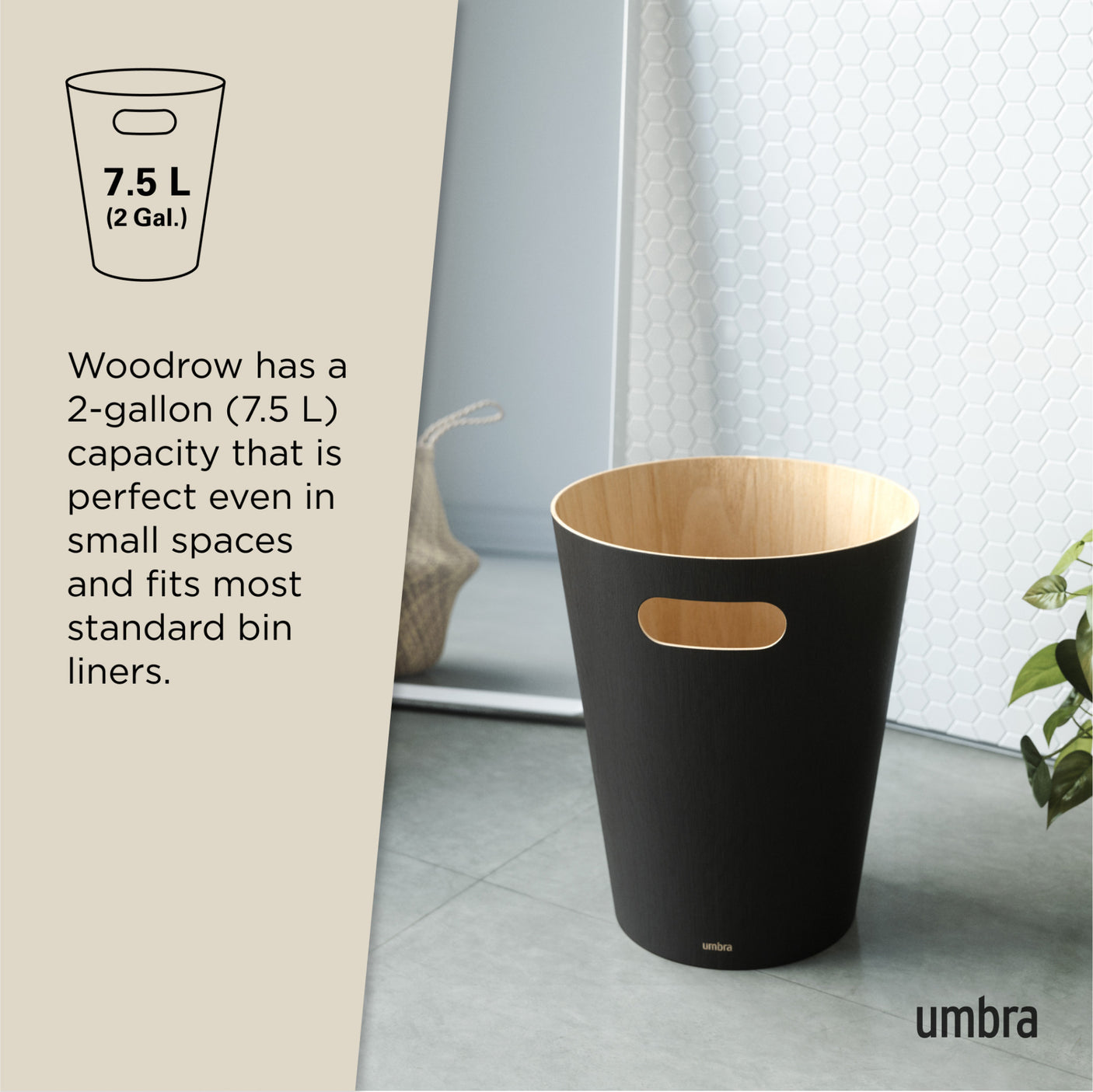 Bathroom Trash Cans | color: Black