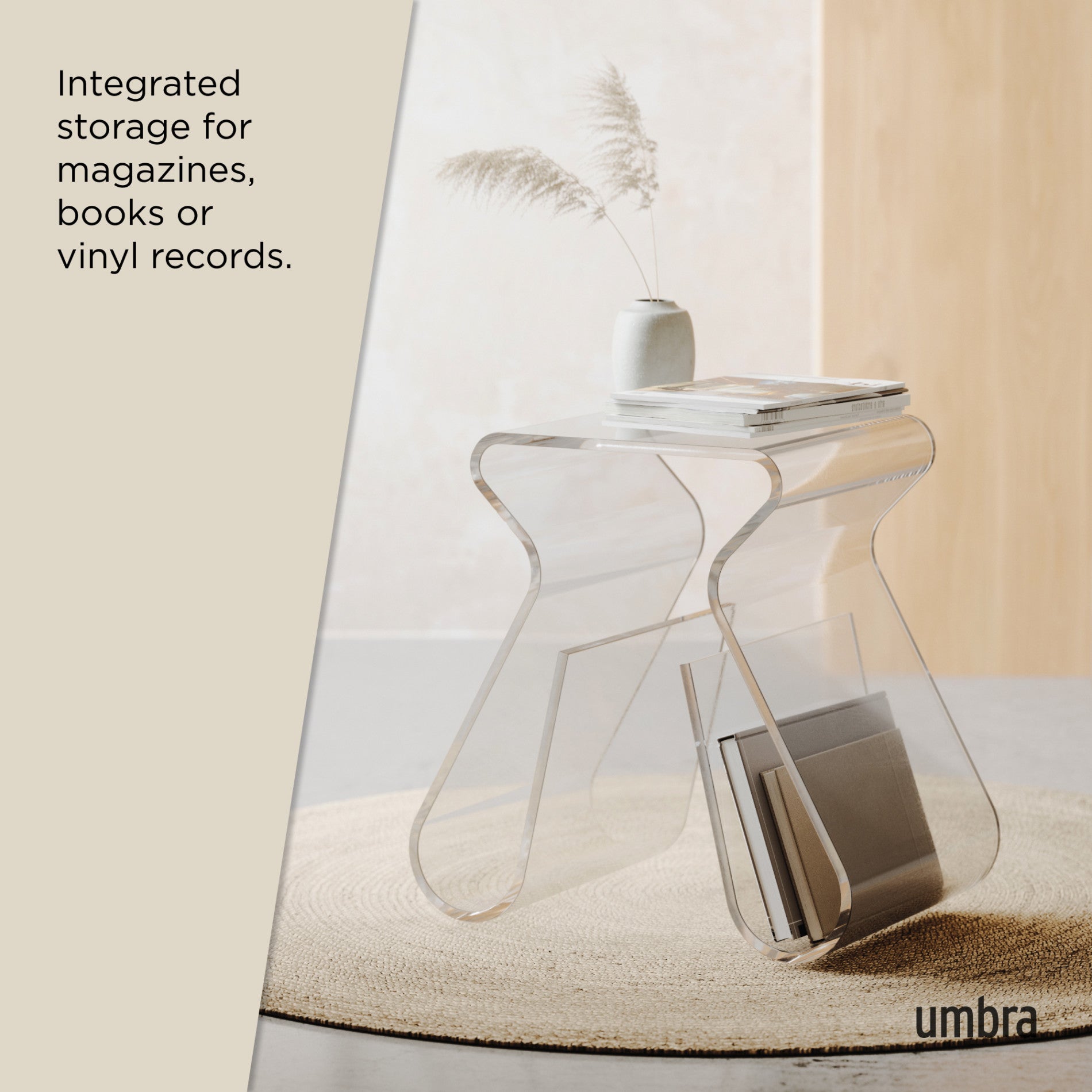 M*m様 umbra Magino Stool & Magazine Rack Magino Stool | Modern Acrylic Magazine Rack & Record Holder