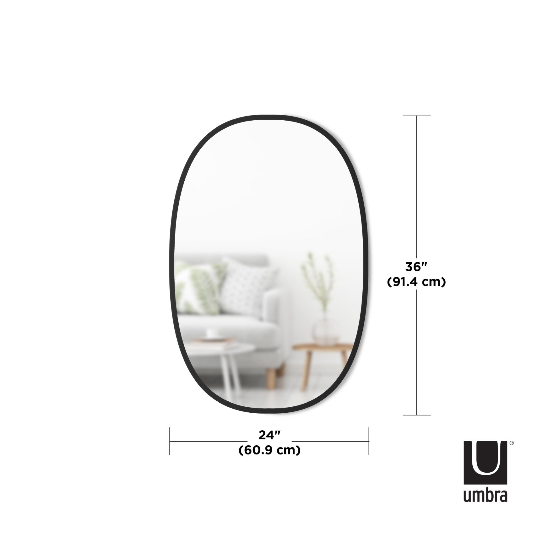 Hub Oval Mirror - Instantly Brighten Your Space with Hub Hub Oval Mirror - Instantly Brighten Your Space with Hub