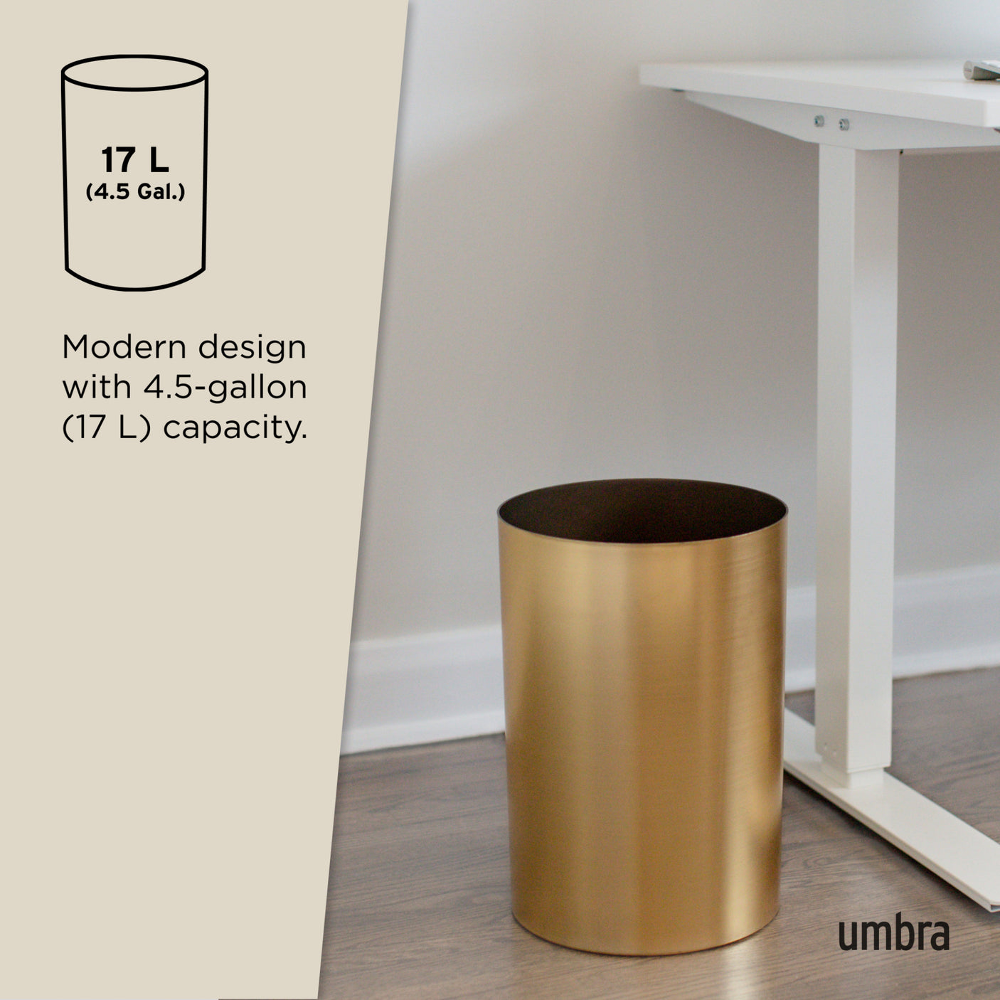 Bathroom Trash Cans | color: Matte-Brass