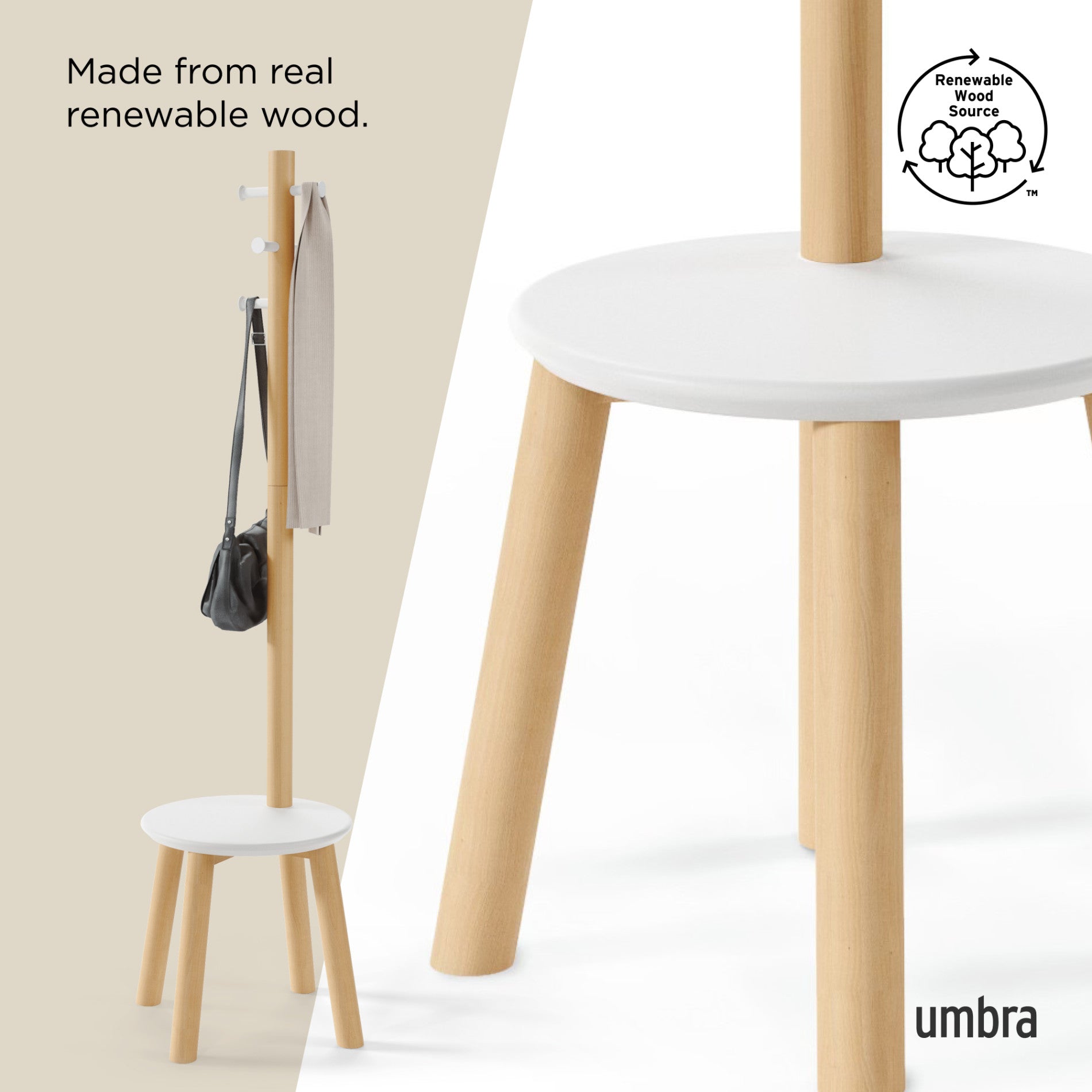 Pillar Stool & Coat Rack - The Ultimate Space Saver | Umbra