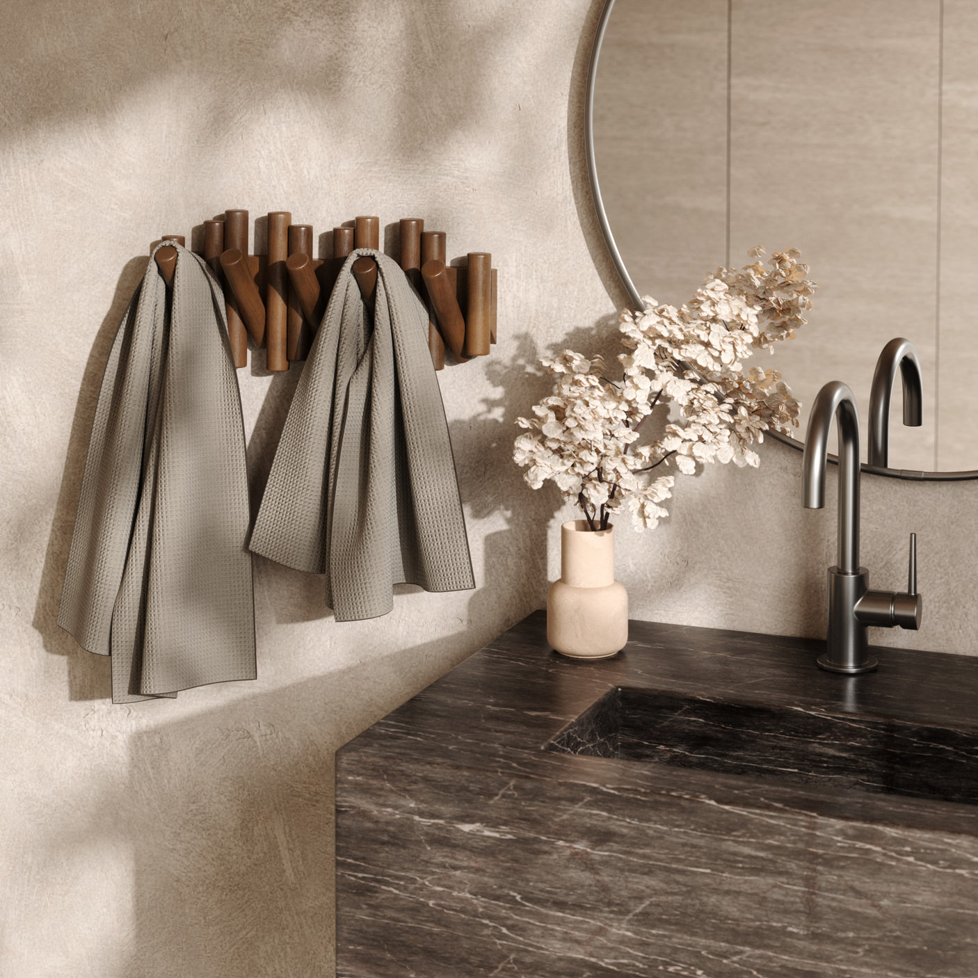 Wall Hooks | color: Aged-Walnut | size: 5-Hook