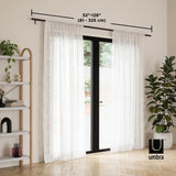 Single Curtain Rods | color: Matte-Black | size: 32-128" (81-325 cm) | diameter: 1" (2.5 cm)