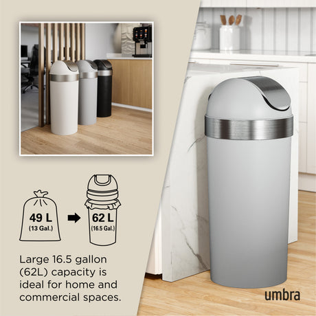 Kitchen Trash Cans | color: Grey-Nickel