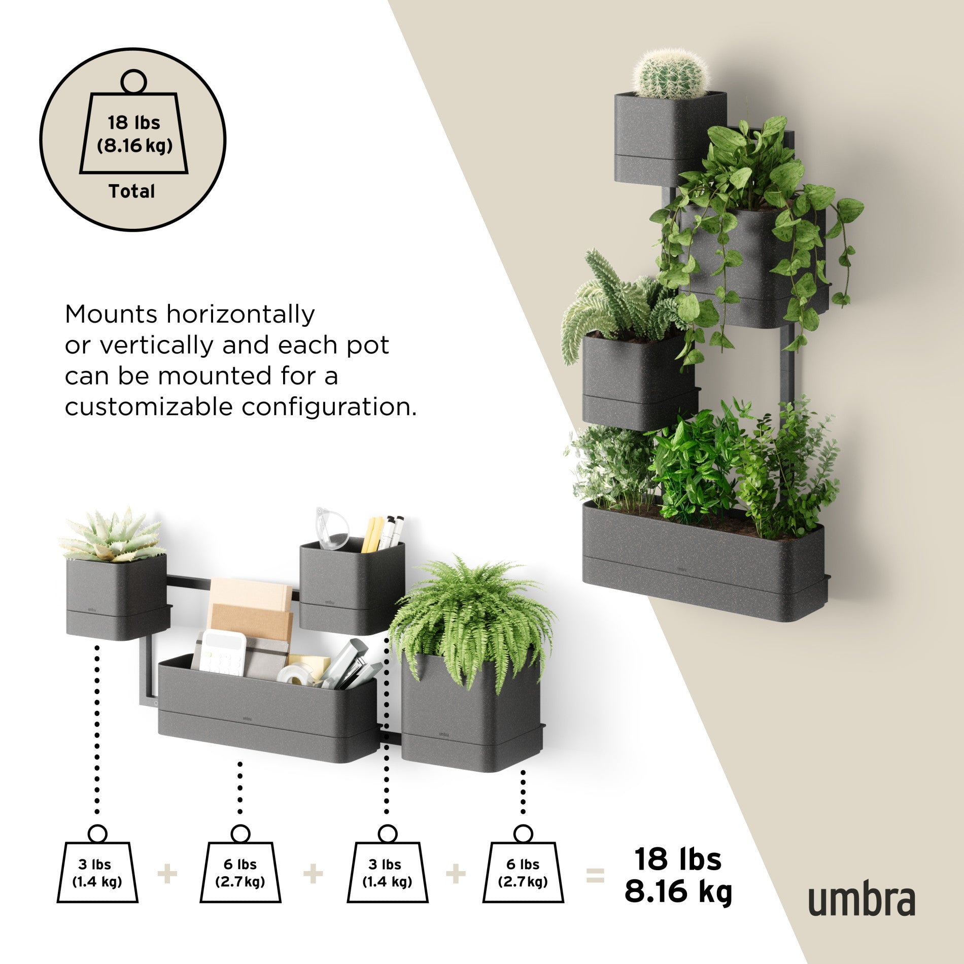Cubiko Wall Planter – Umbra Canada