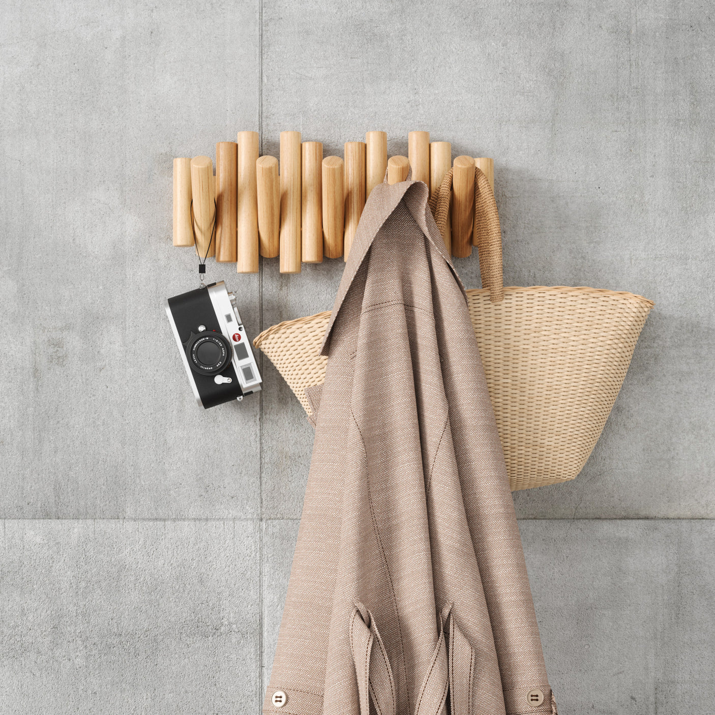 Wall Hooks | color: Natural | size: 5-Hook