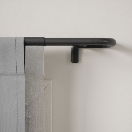 Double Curtain Rods | color: Matte-Black | size: 66-144" (168-365 cm) | diameter: 3/4" (1.9 cm)