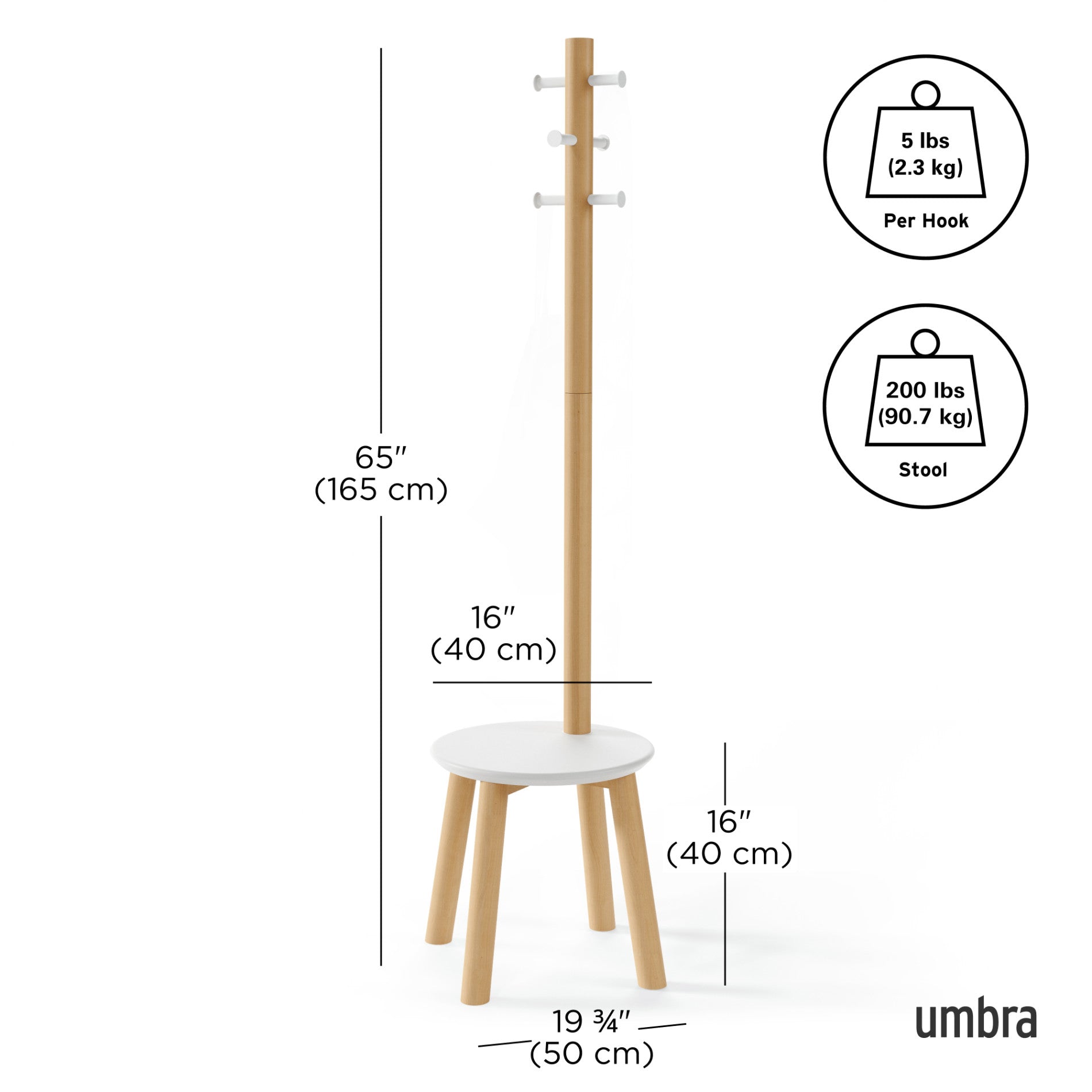 Pillar Stool & Coat Rack - The Ultimate Space Saver | Umbra Canada