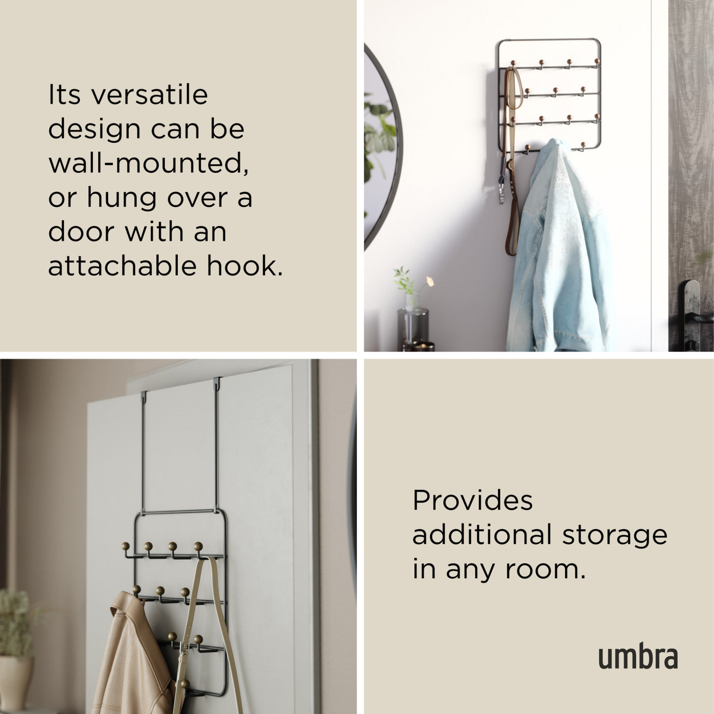 Over The Door Hooks | color: Black-Walnut