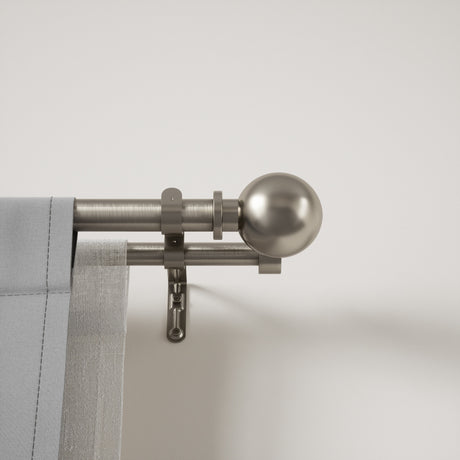 Double Curtain Rods | color: Eco-Friendly Nickel | size: 72-144" (183-366 cm) | diameter: 1 & 3/4" (4.44 cm)