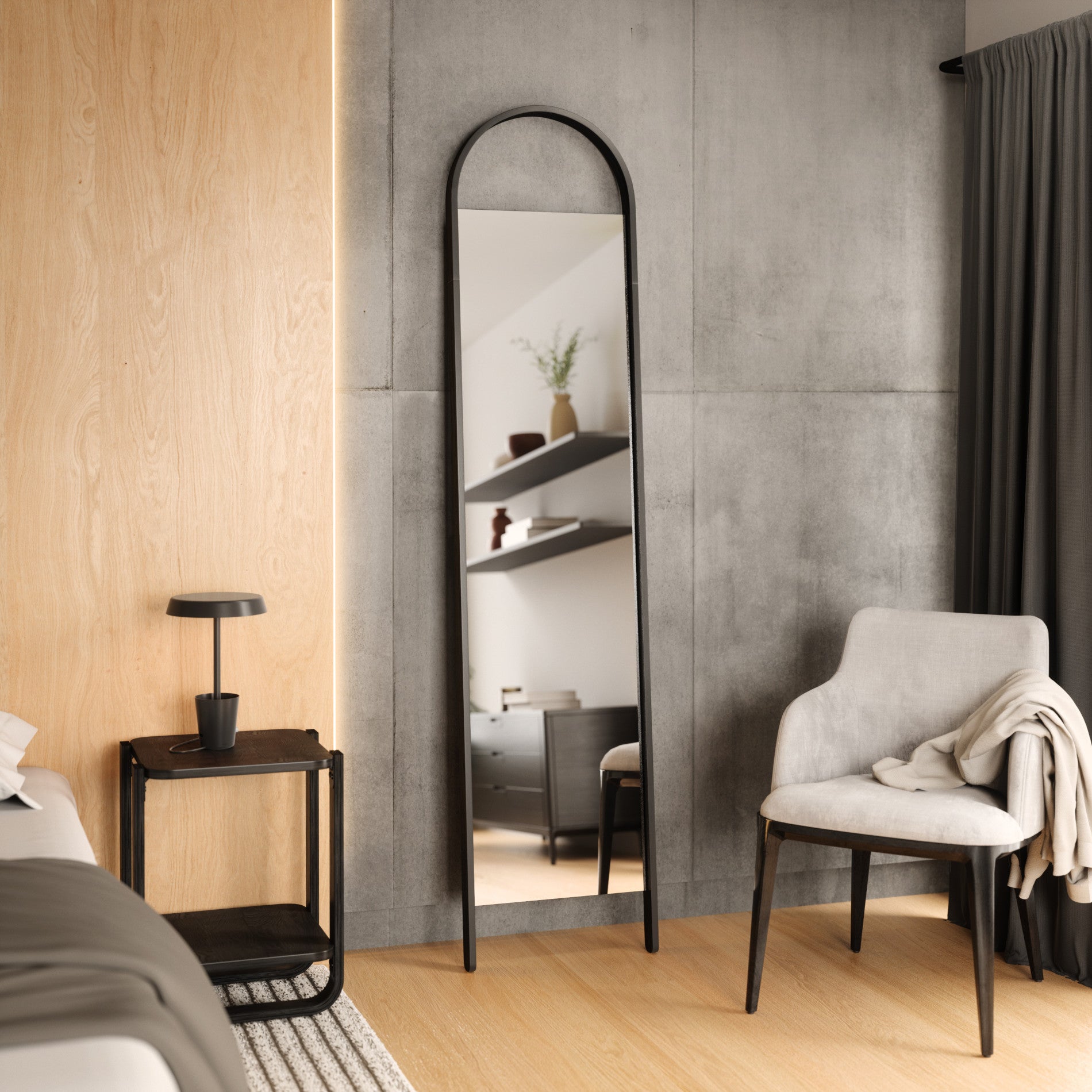 Bellwood Leaning Mirror - Full-Length Wood Mirror | Umbra Canada