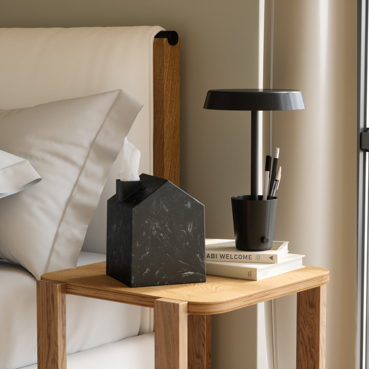 Tissue Box Cover & Trays | color: Ocean Black | Hover