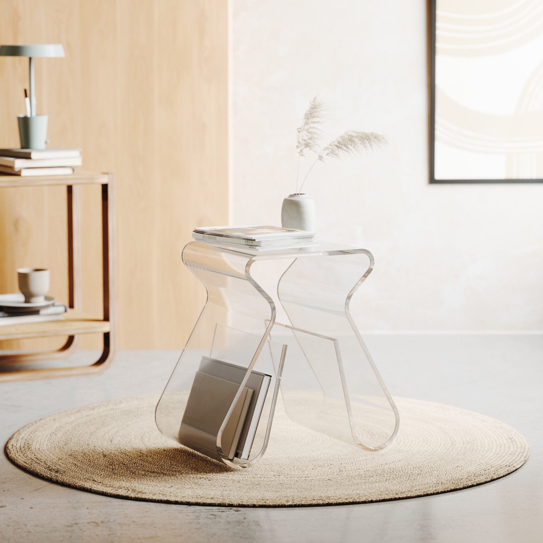 マガジンラック Magino Stool & Magazine Rack Magino Stool | Modern Acrylic Magazine Rack & Record Holder