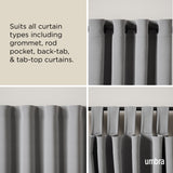 Single Curtain Rods | color: Matte-Black | size: 30-84" (76-213 cm) | diameter: 3/4" (1.9 cm)