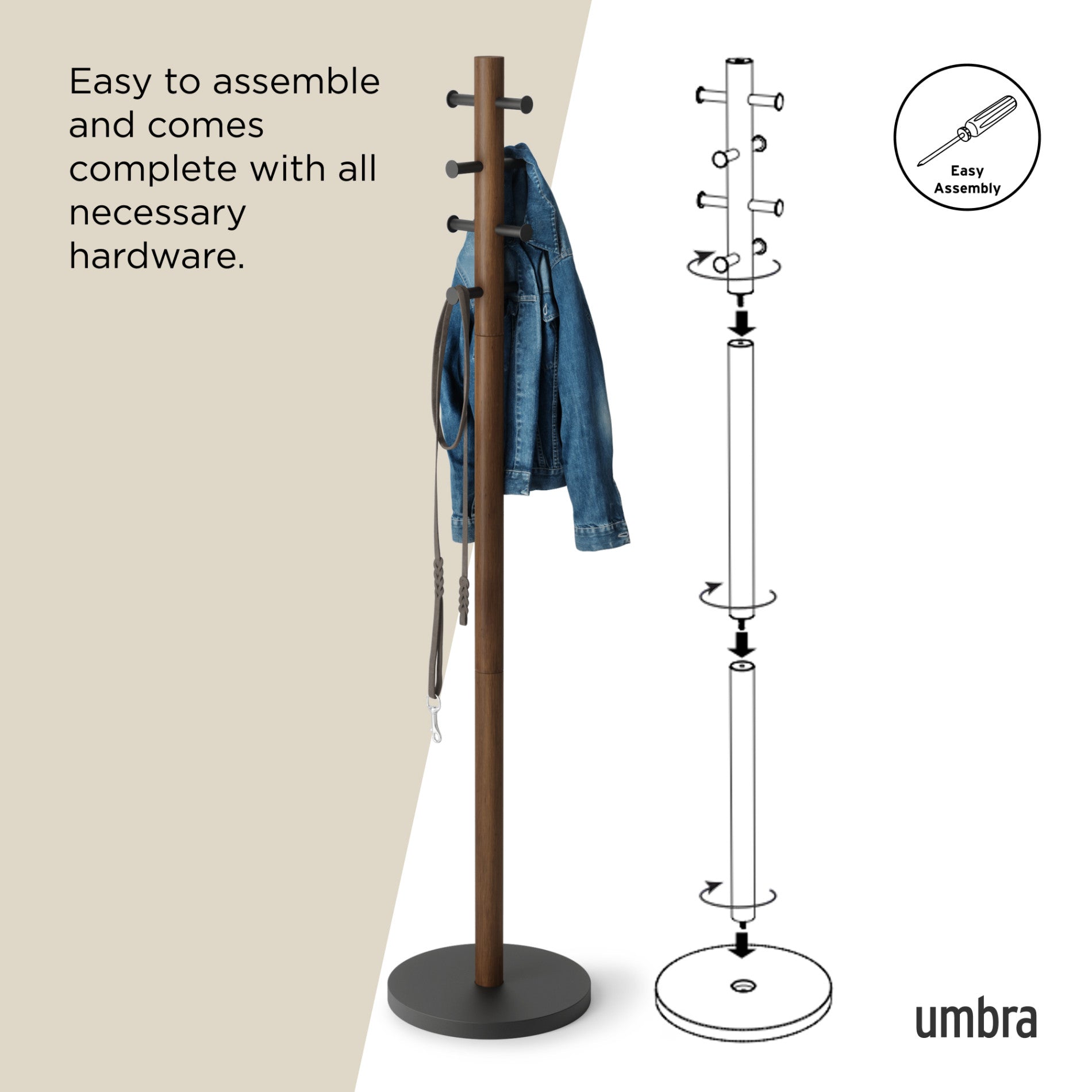 Modern Coat Rack Stand | Pillar by Umbra Canada