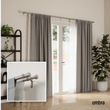 Double Curtain Rods | color: Nickel | size: 120-180" (305-457 cm) | diameter: 1" (2.5 cm)