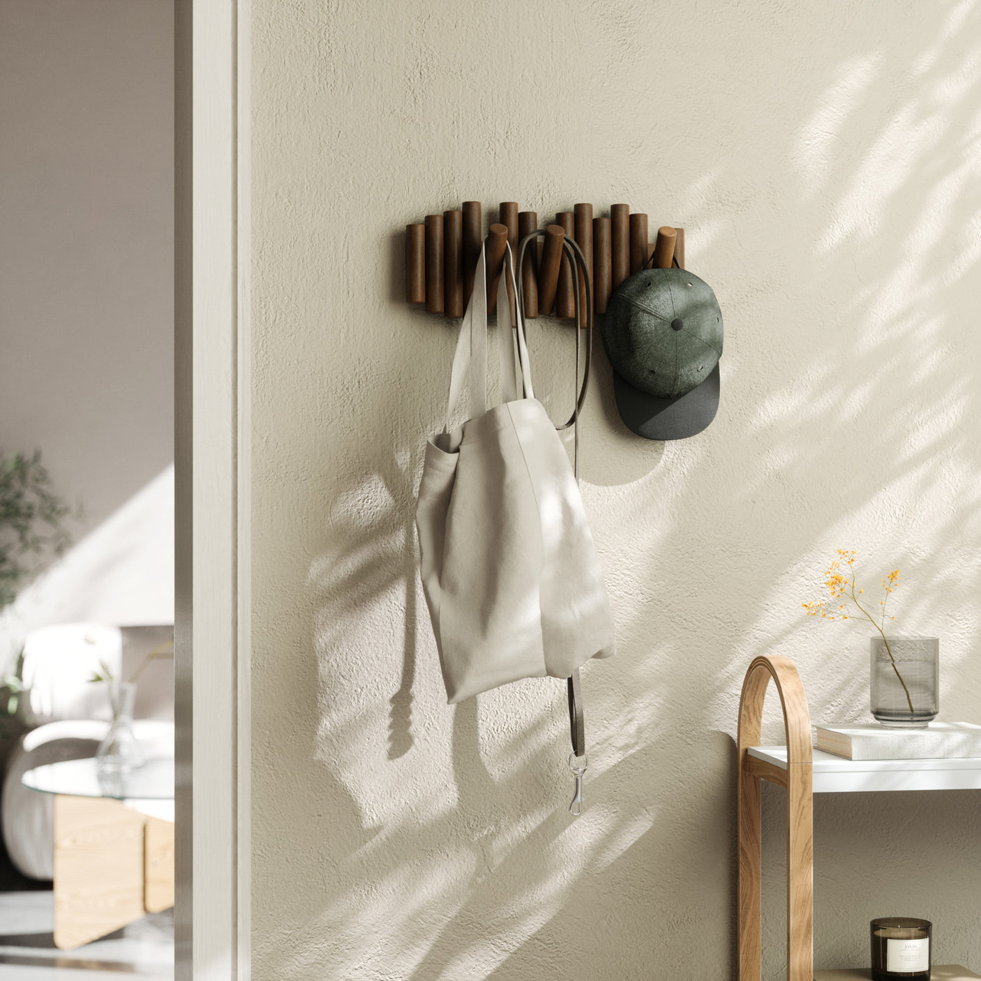 Wall Hooks | color: Aged-Walnut | size: 5-Hook | Hover
