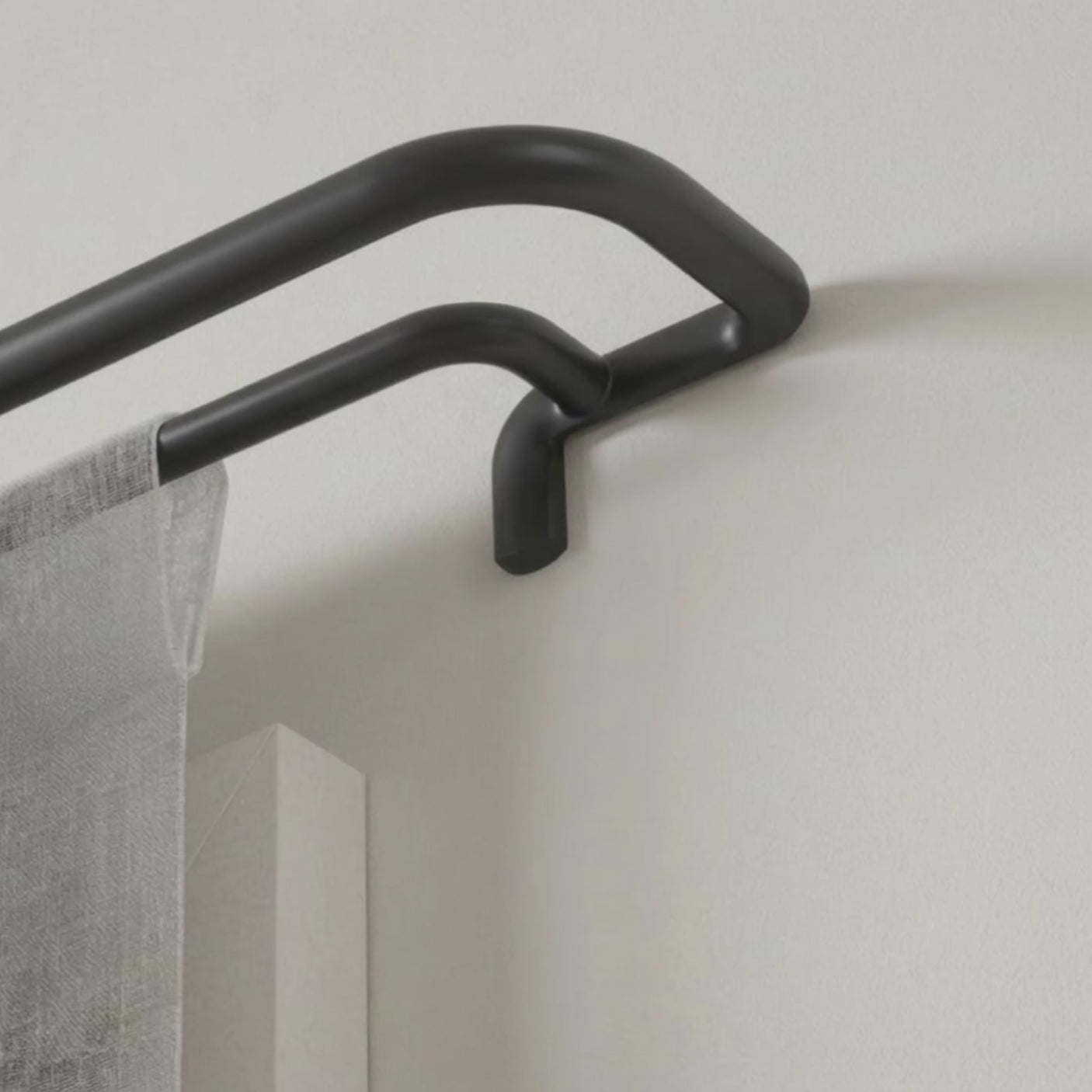 Double Curtain Rods | color: Matte-Nickel | size: 30-84" (76-213 cm) | diameter: 3/4" (1.9 cm)
