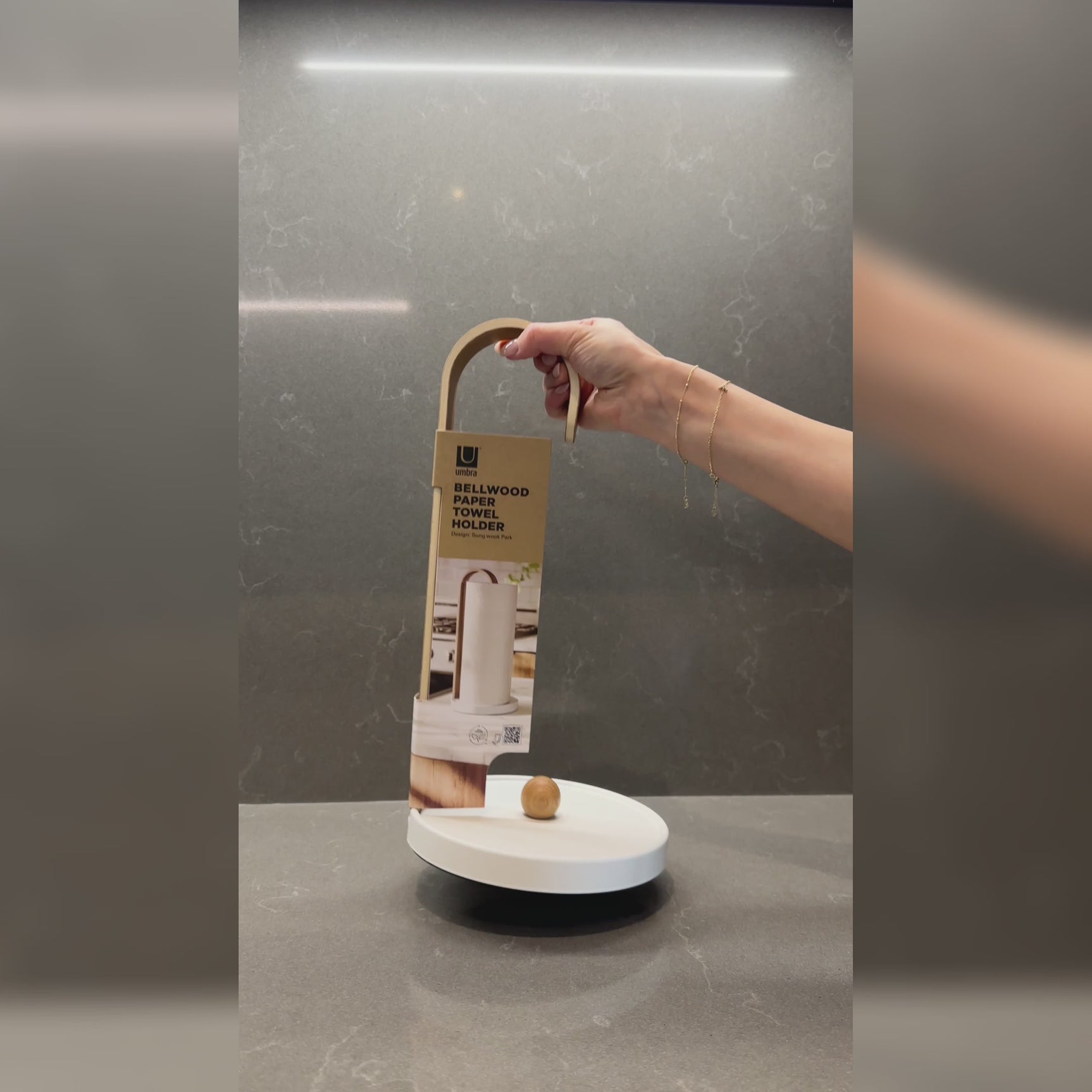 Countertop Paper Towel Holders | color: White-Natural