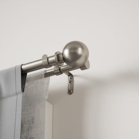 Double Curtain Rods | color: Eco-Friendly Nickel | size: 36-72" (91-183 cm) | diameter: 1 & 3/4" (4.44 cm)