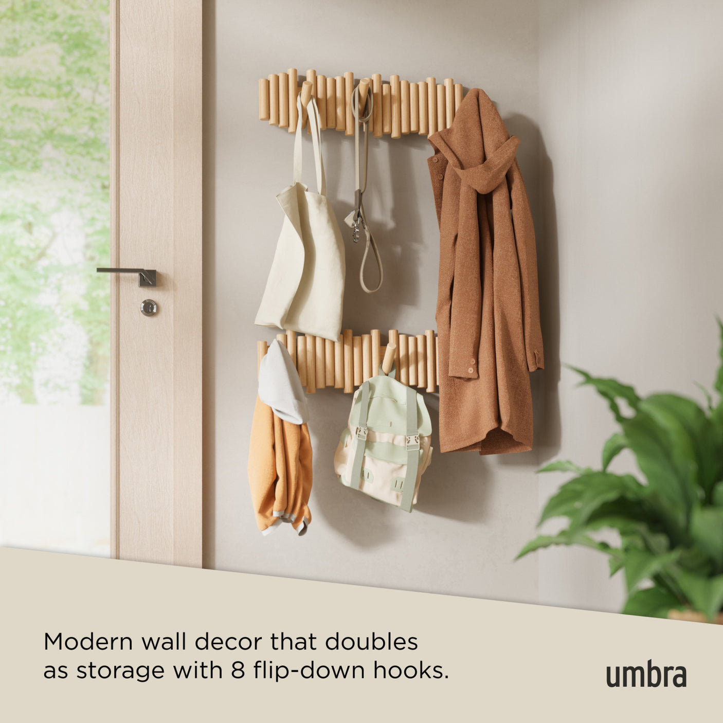 Wall Hooks | color: Natural | size: 8-Hook