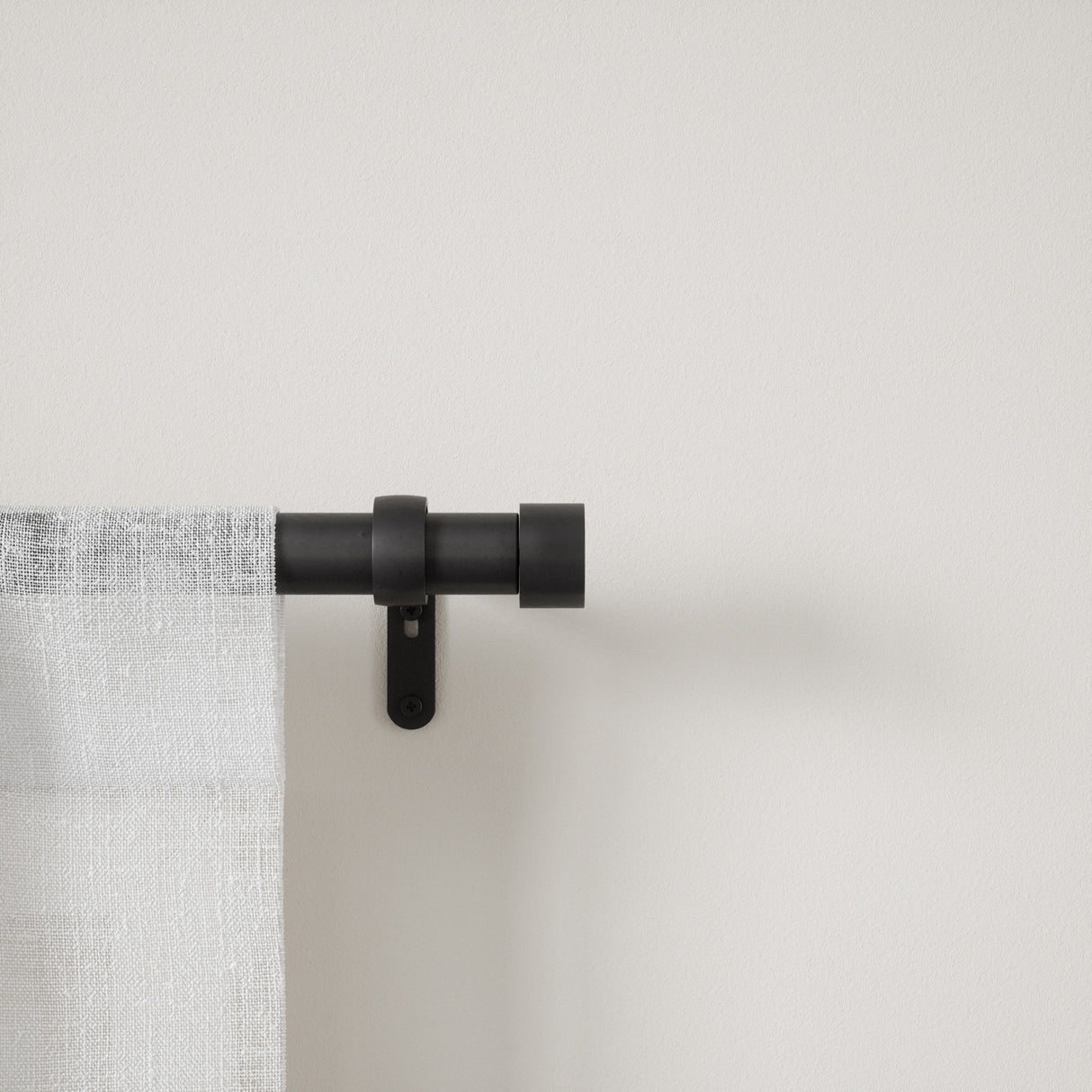 Single Curtain Rods | color: Matte-Black | size: 120-180" (305-457 cm) | diameter: 1" (2.5 cm) | Hover