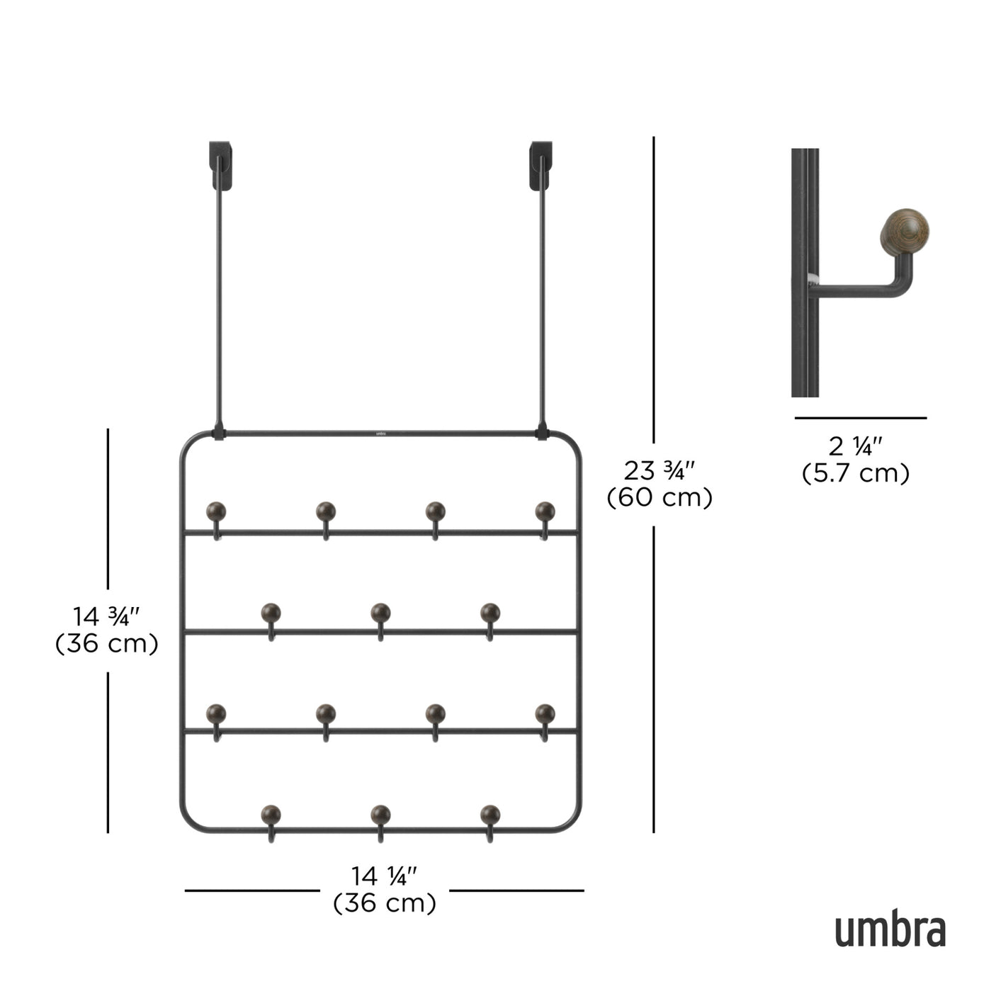 Over The Door Hooks | color: Black-Walnut