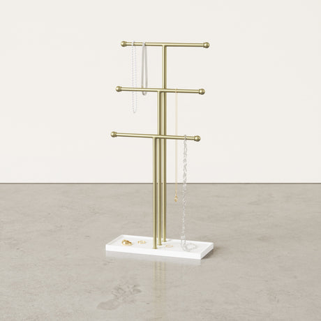 Jewelry Stands | color: White-Brass