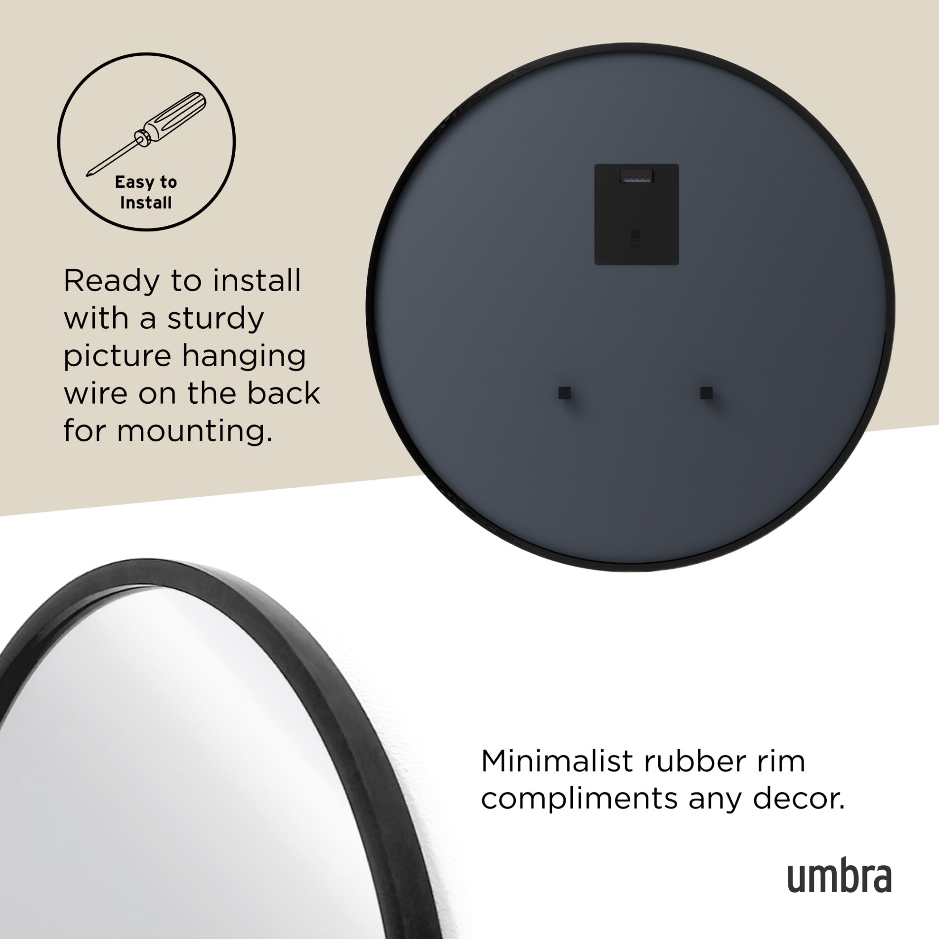 Hub Wall Mirror - Large Round & Modern Circular | Umbra Canada