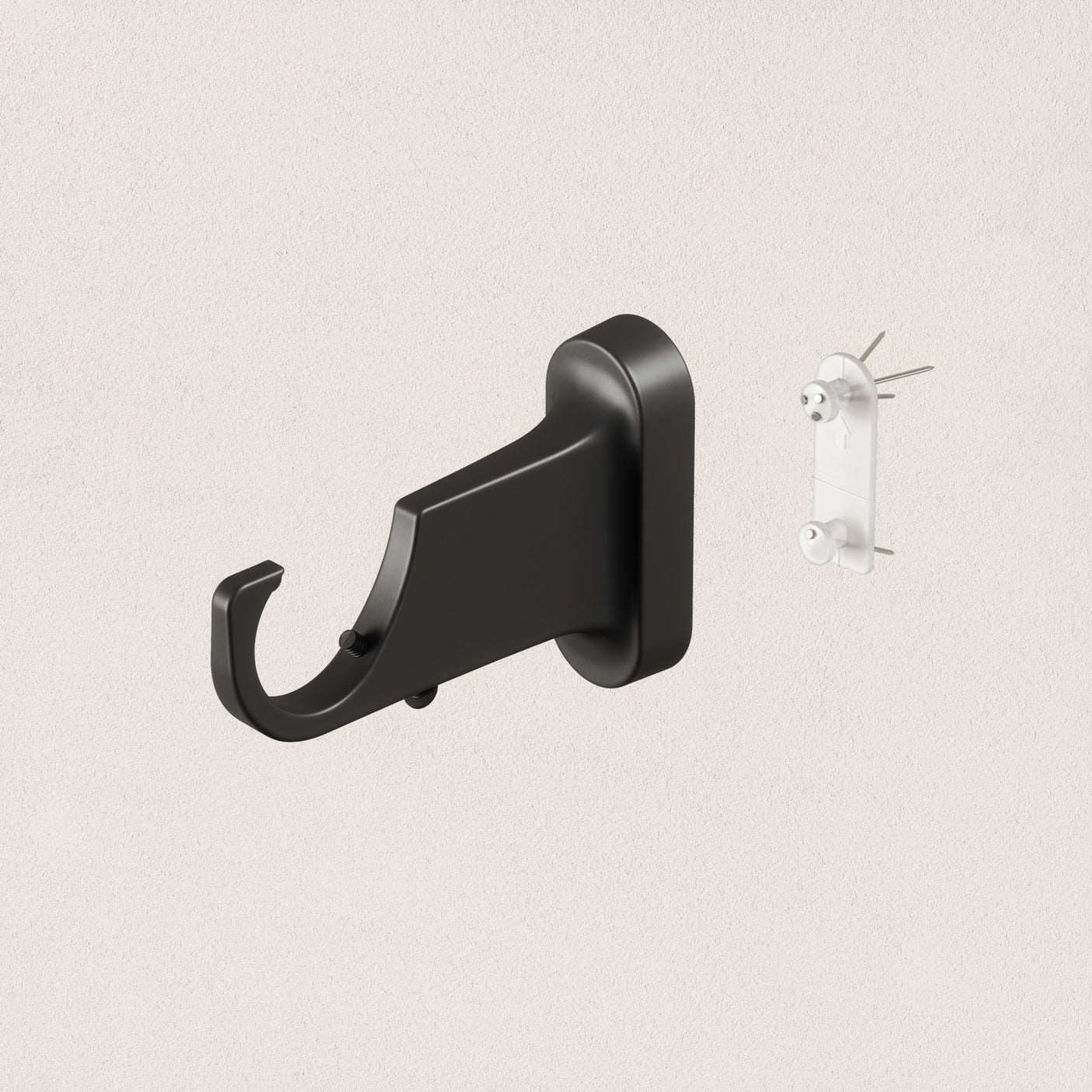 Single Curtain Rods | color: Matte-Black | size: 42-120" (107-305 cm) | diameter: 1" (2.5 cm)