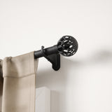 Single Curtain Rods | color: Matte-Black | size: 42-120" (107-305 cm) | diameter: 1" (2.5 cm)
