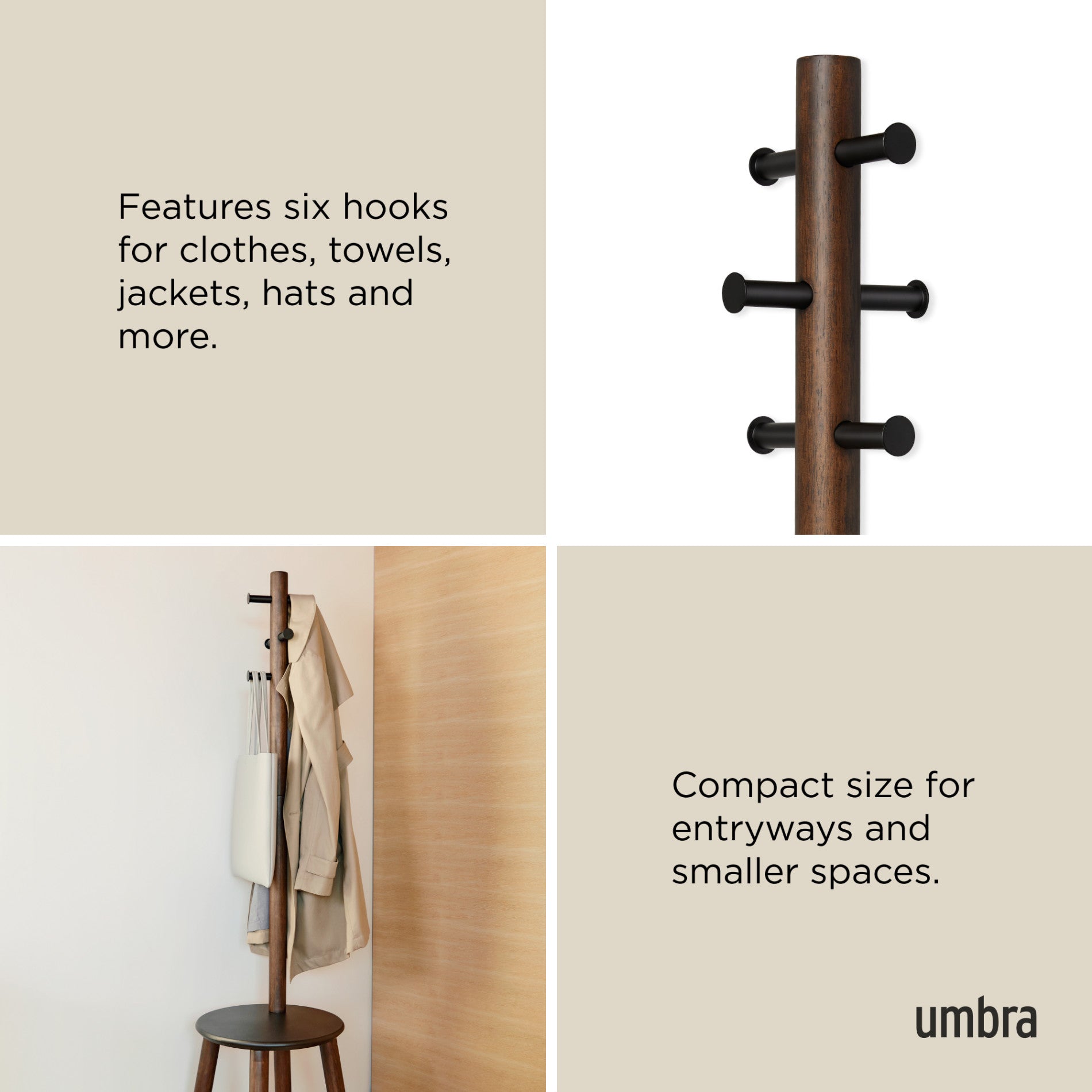 Pillar Stool & Coat Rack - The Ultimate Space Saver | Umbra Canada