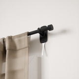 Single Curtain Rods | color: Matte-Black | size: 28-48" (72-122cm approx) | diameter: 5/8" (1.6cm approx)