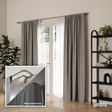 Double Curtain Rods | color: Matte-Nickel | size: 30-84" (76-213cm) | diameter: 3/4" (1.9 cm)